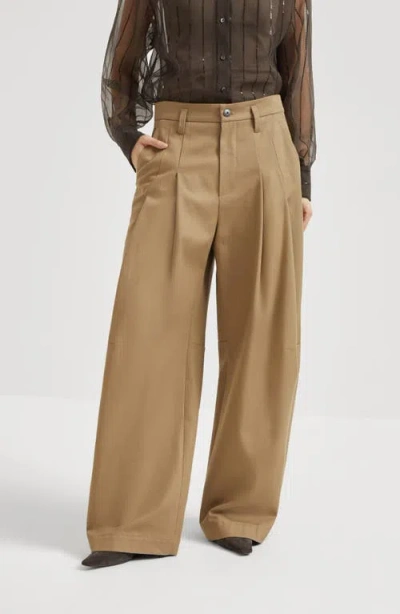 Brunello Cucinelli Five-pocket Baggy Trousers In Brown