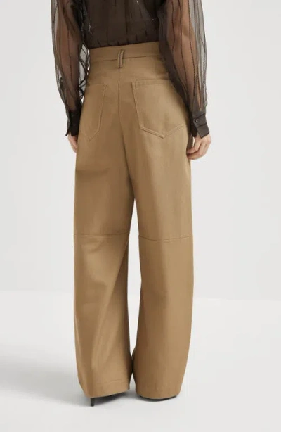 Brunello Cucinelli Five-pocket Baggy Trousers In Brown