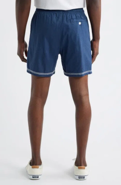 Rails Hudson Shorts Navy White Palm In Blue