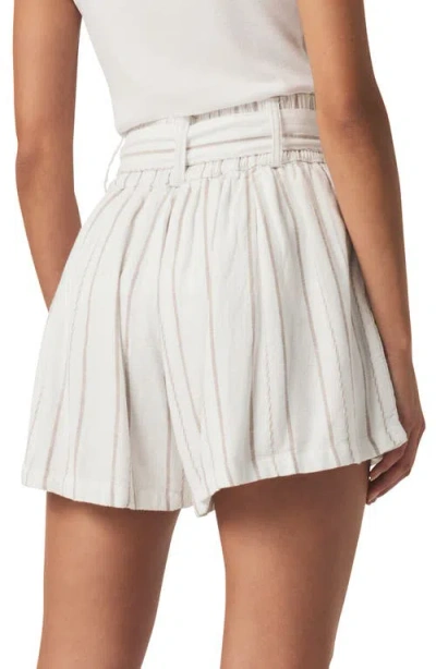Splendid Gabrielle Stripe Belted Shorts In Gray