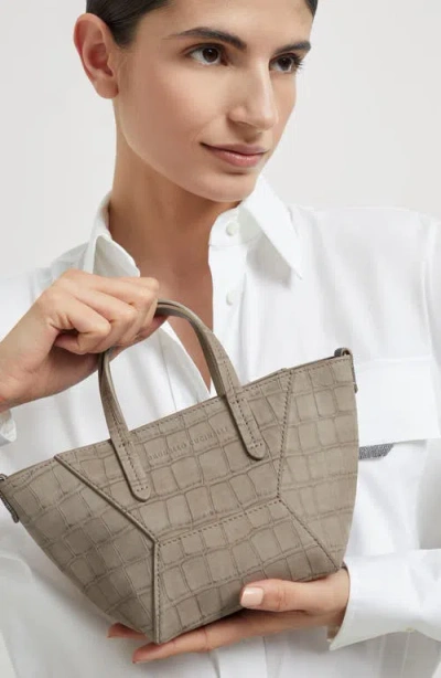 Brunello Cucinelli Croc Print Bc Duo Mini Bag