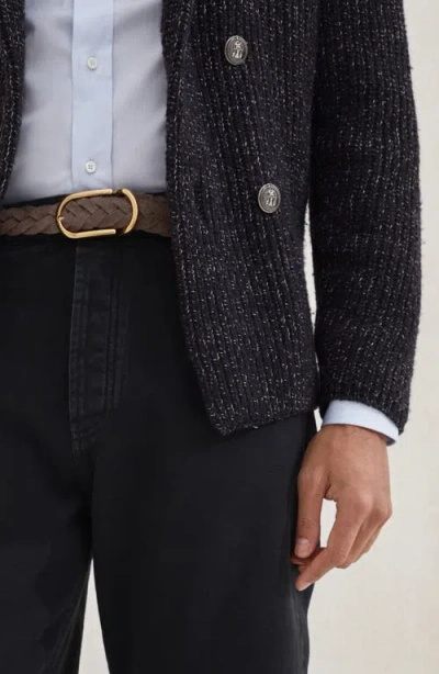 Brunello Cucinelli Garment-dyed Denim Trousers In Black