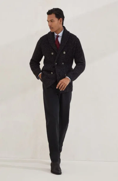 Brunello Cucinelli Garment-dyed Denim Trousers In Black