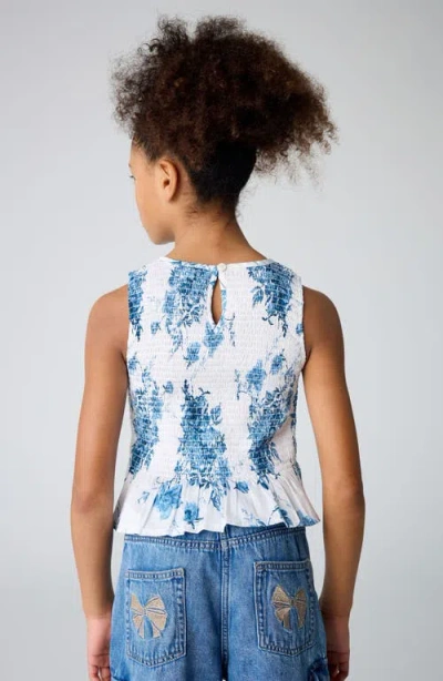 Smallsaints By Allsaints Kids' Floral Smocked Cotton Peplum Top
