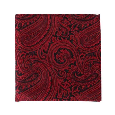 Trafalgar Sobee Paisley Silk Pocket Square In Red