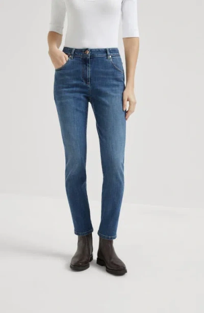 Brunello Cucinelli Slim Trousers In Blue