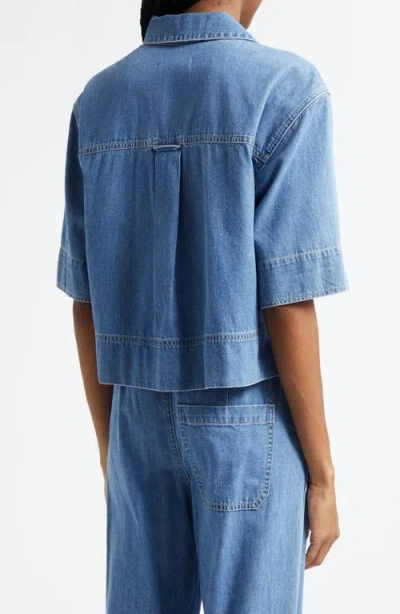Veronica Beard Spruce Denim Shirt In Blue