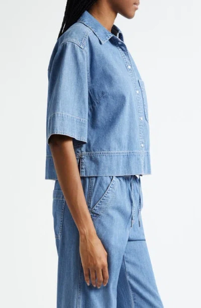Veronica Beard Spruce Denim Shirt In Blue