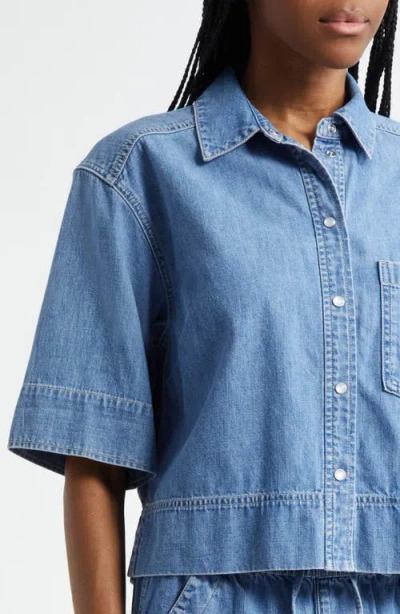 Veronica Beard Spruce Denim Shirt In Blue