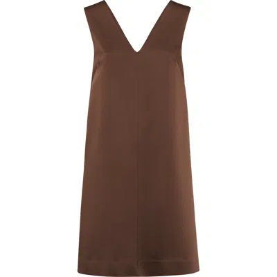 Brunello Cucinelli Sleeveless Mini Dress In Brown