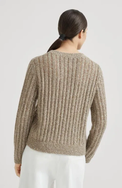 Brunello Cucinelli Dazzling Cable Sweatshirt In Neutral