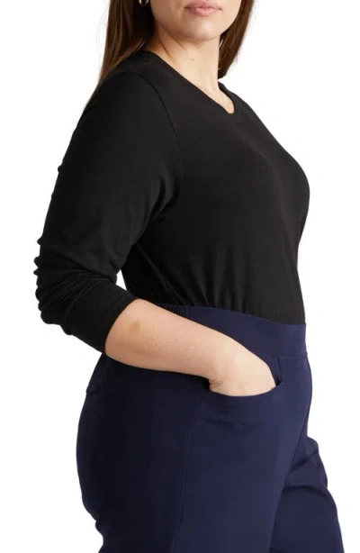 Universal Standard Light As Air Tie Front Top In Black