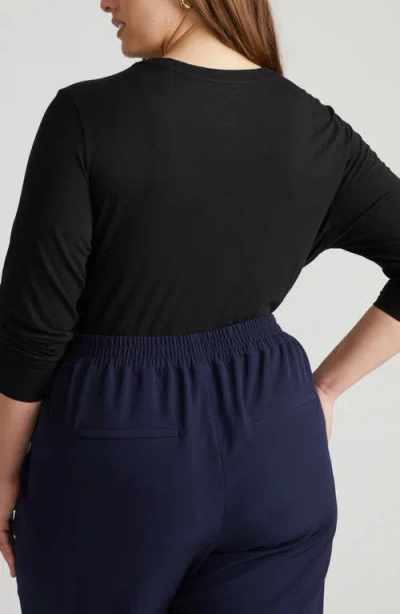 Universal Standard Light As Air Tie Front Top In Black