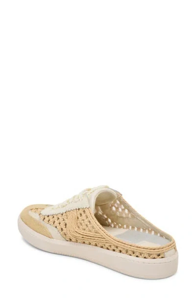 Dolce Vita Notice Slide Woven Sneakers Lt Natural Woven Raffia In Multi