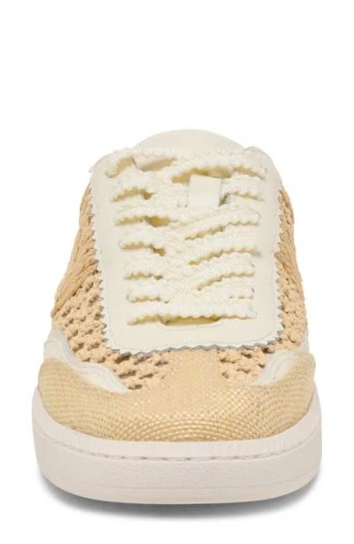 Dolce Vita Notice Slide Woven Sneakers Lt Natural Woven Raffia In Multi