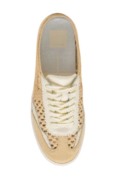 Dolce Vita Notice Slide Woven Sneakers Lt Natural Woven Raffia In Multi