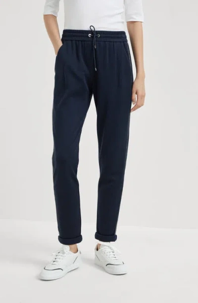 Brunello Cucinelli Interlock Trousers In Blue