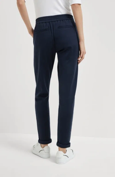 Brunello Cucinelli Interlock Trousers In Blue