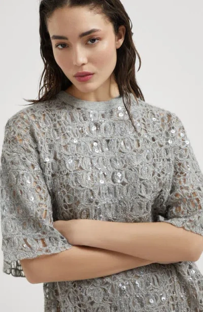 Brunello Cucinelli Sequinned Embroidered Mini Dress