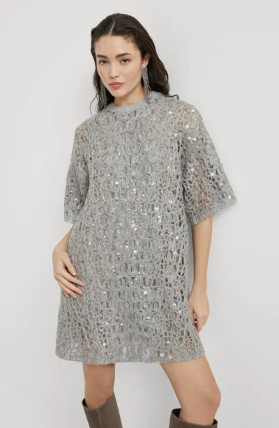 Brunello Cucinelli Sequinned Embroidered Mini Dress
