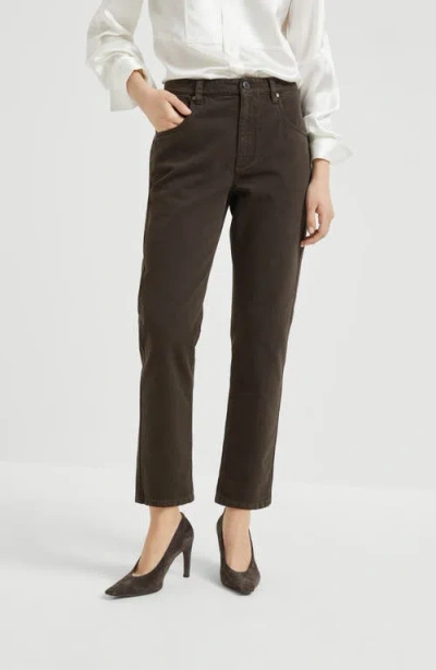 Brunello Cucinelli Straight Five-pocket Trousers In Brown