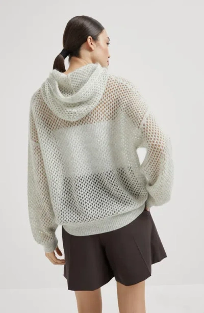 Brunello Cucinelli Dazzling Mesh Sweatshirt In Neutral