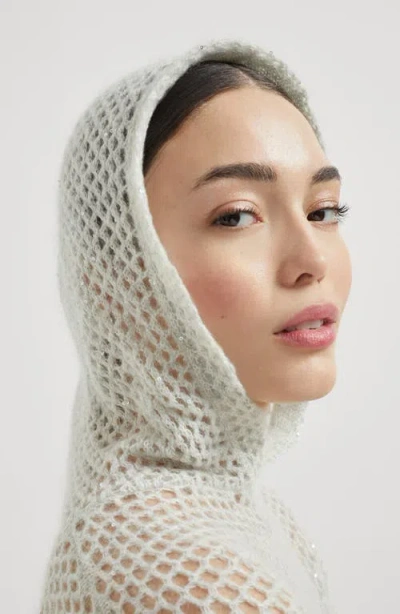 Brunello Cucinelli Dazzling Mesh Sweatshirt In Neutral