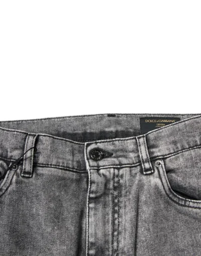 Dolce & Gabbana Gray Washed Cotton Skinny Denim Jeans In Gray