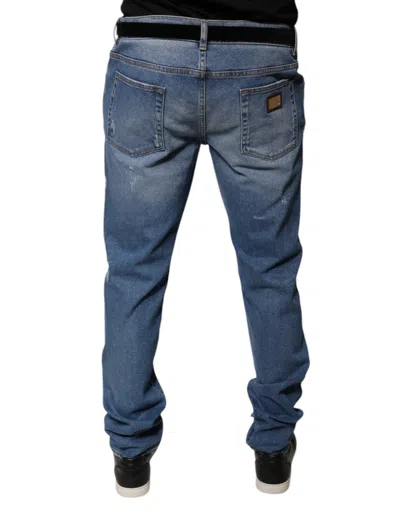 Dolce & Gabbana Light Blue Cotton Men Skinny Denim Jeans In Blue