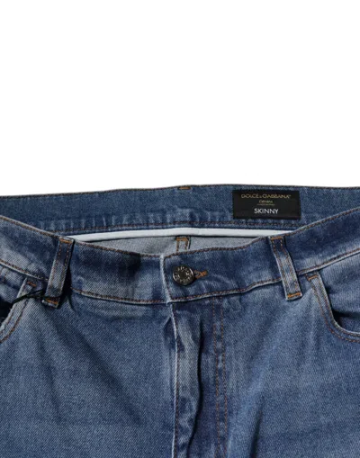 Dolce & Gabbana Light Blue Cotton Men Skinny Denim Jeans In Blue