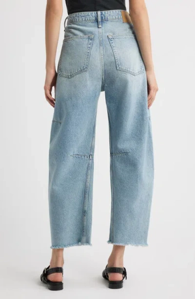 Rag & Bone Charlie Super High Waist Crop Barrel Jeans In Blue