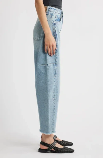 Rag & Bone Charlie Super High Waist Crop Barrel Jeans In Blue