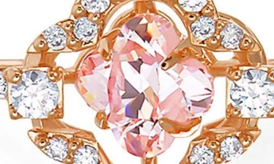 Swarovski Rose Gold-tone Crystal Clover Bangle Bracelet In Gold