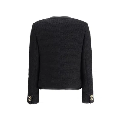 Dolce & Gabbana Black Crop Jacket With Front Pockets In Virgin Wool Blend Woman In Black