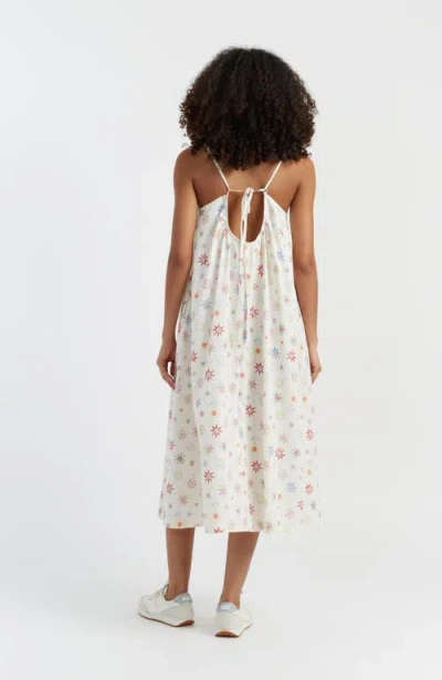 Chinti & Parker Cream Linen-cotton Etoile Sundress In White
