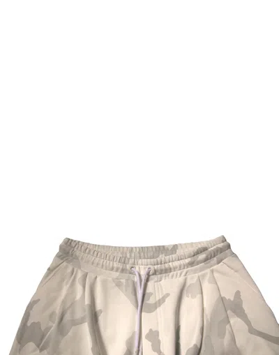 Dolce & Gabbana White Camouflage Cargo Jogger Men's Pants In Gray