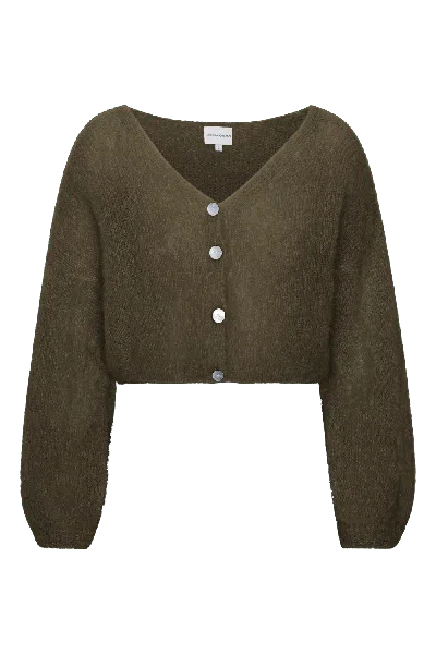 Americandreams Women's Neutrals Cornelia Cropped Cardigan Dark Taupe