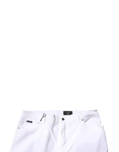 Dolce & Gabbana White Cotton Stretch Skinny Men Denim Jeans In White