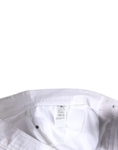 Dolce & Gabbana White Cotton Stretch Skinny Men Denim Jeans In White