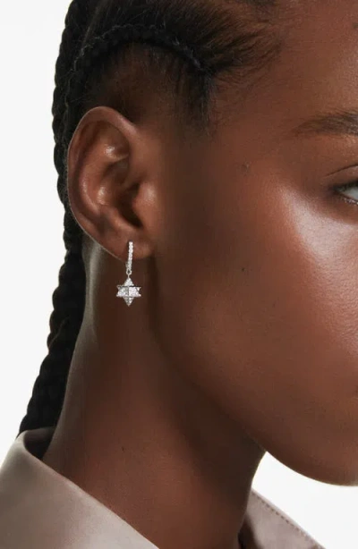 Swarovski Dextera Mismatch Drop Hooop Earrings In Metallic