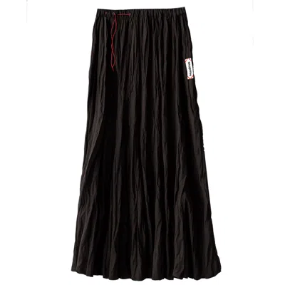 Sevdrus Women's Black / Red Black With Red Details Maxi Skirt