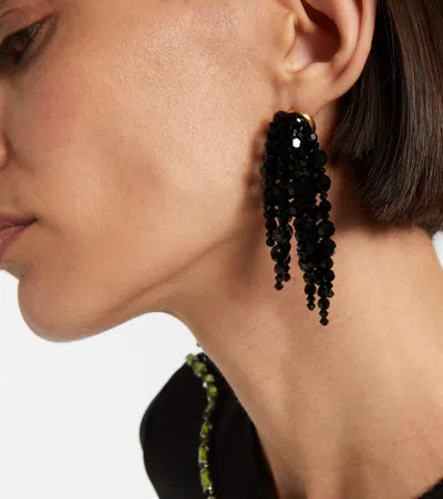 Simone Rocha Cascading Chandelier Drop Earrings In Black