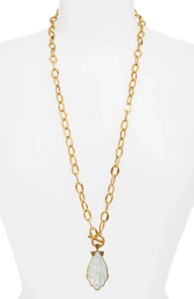 Kendra Scott Alexa Mother Of Pearl Statement Necklace In Gold