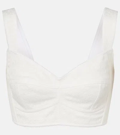 Dolce & Gabbana Scalloped Bra Top In Burgundy