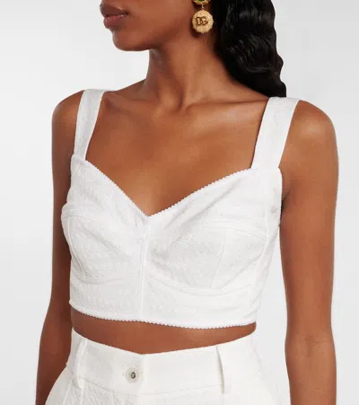 Dolce & Gabbana Scalloped Bra Top In Burgundy