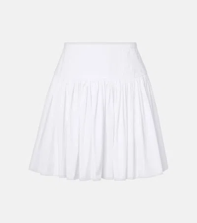 Dolce & Gabbana Pleated Cotton Poplin Miniskirt In White