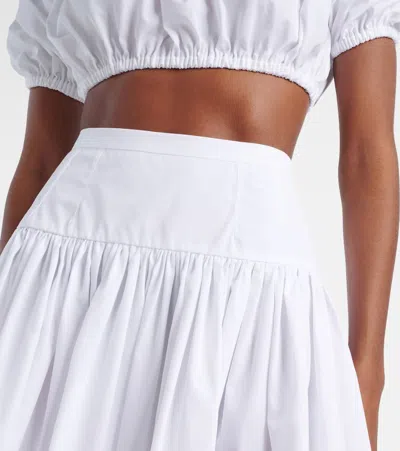 Dolce & Gabbana Pleated Cotton Poplin Miniskirt In White