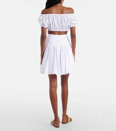 Dolce & Gabbana Pleated Cotton Poplin Miniskirt In White
