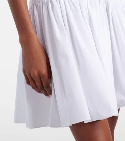 Dolce & Gabbana Pleated Cotton Poplin Miniskirt In White