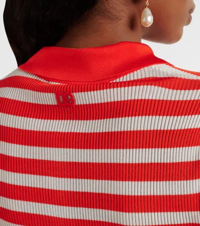 Dolce & Gabbana Striped Polo In Orange